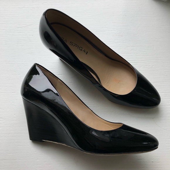 Via Spiga Shoes - Via Spiga Farley patent wedge heel pump size 8.5